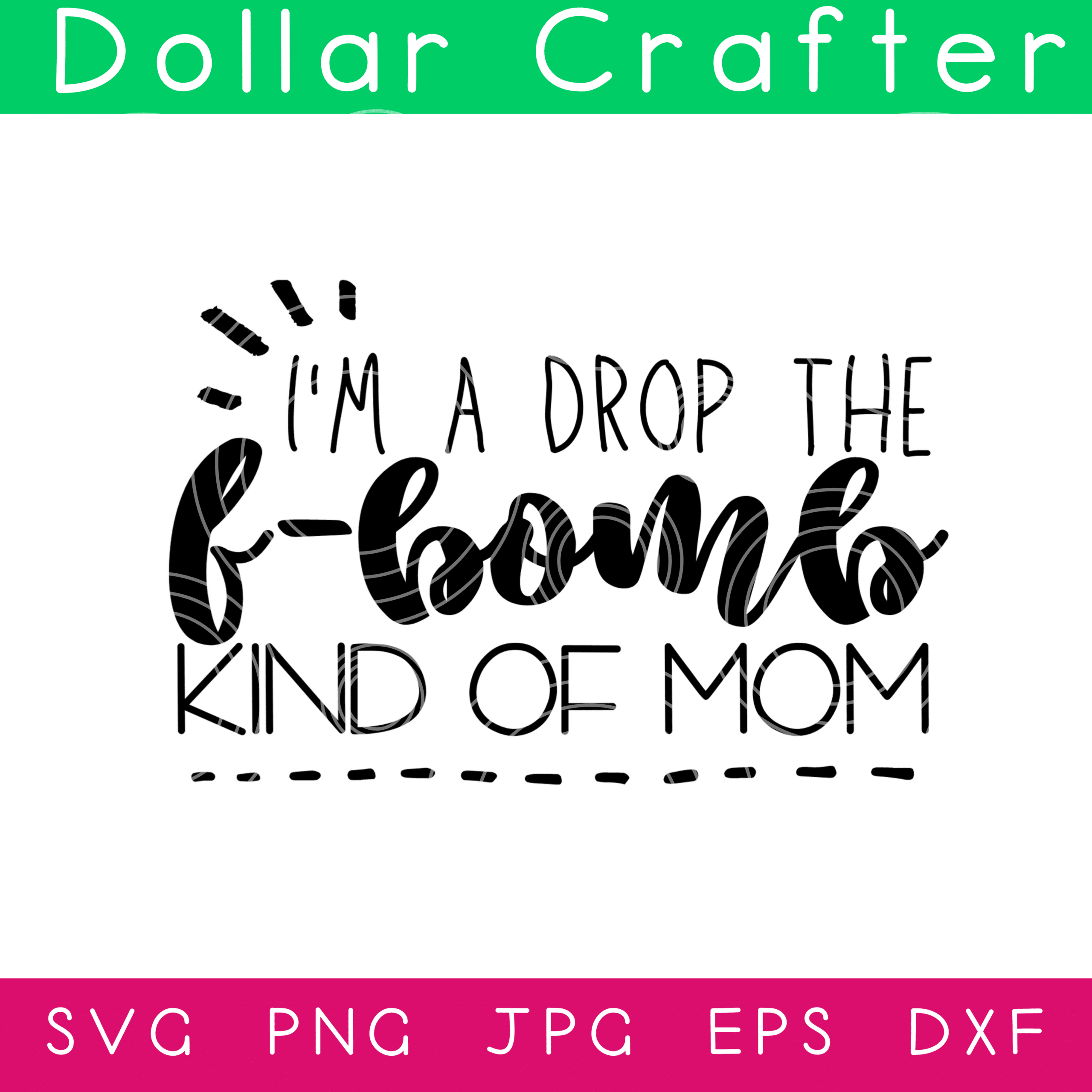 I'm A Drop the F-Bomb Kind of Mom SVG Cut File Set for Cricut or Silhouette