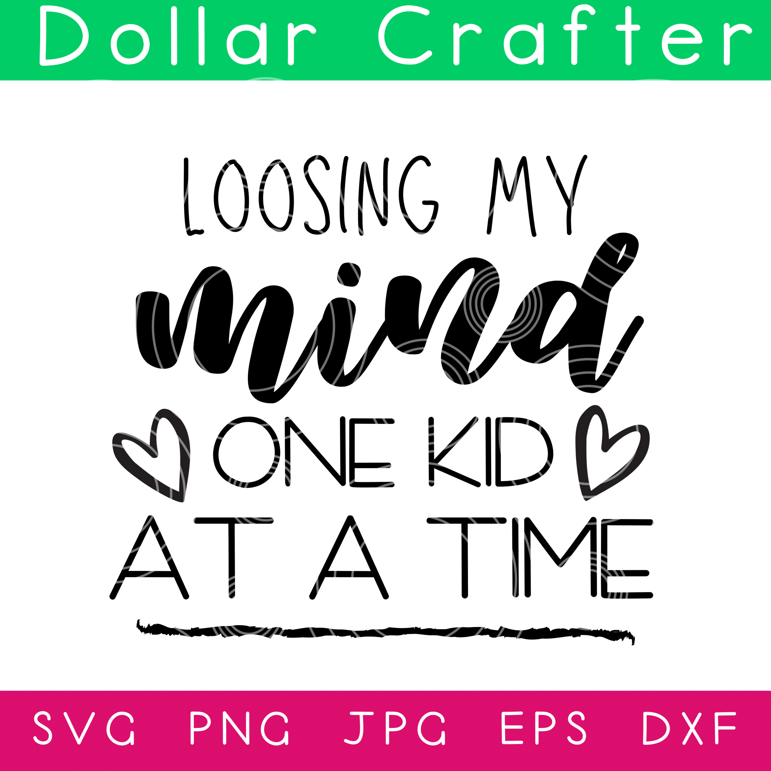 Loosing My Mind One Kid at a Time SVG Cut File Set for Cricut or Silhouette