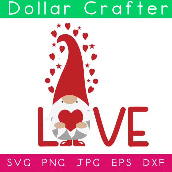 Love Gnome SVG Cut File Set for Cricut or Silhouette