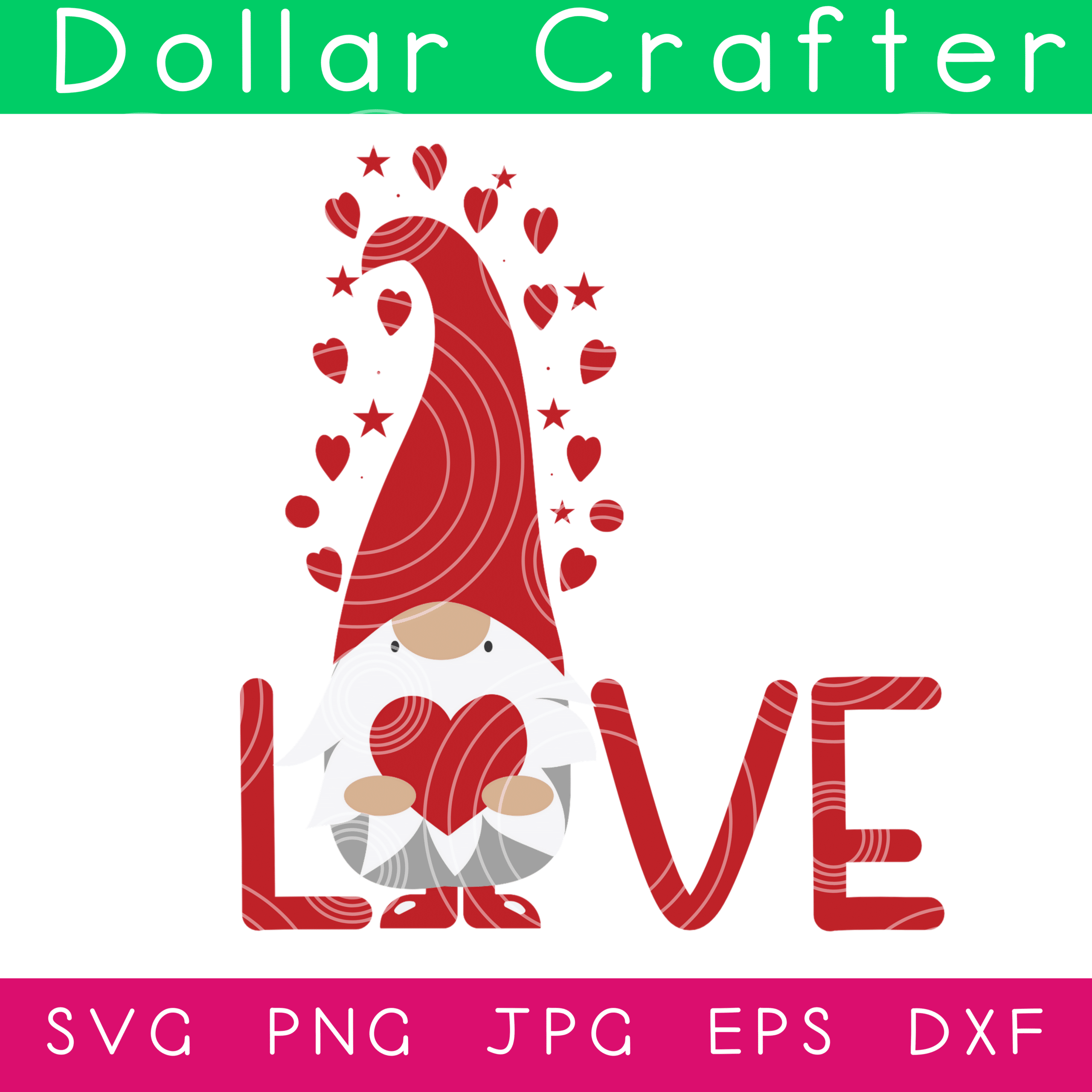 Love Gnome SVG Cut File Set for Cricut or Silhouette