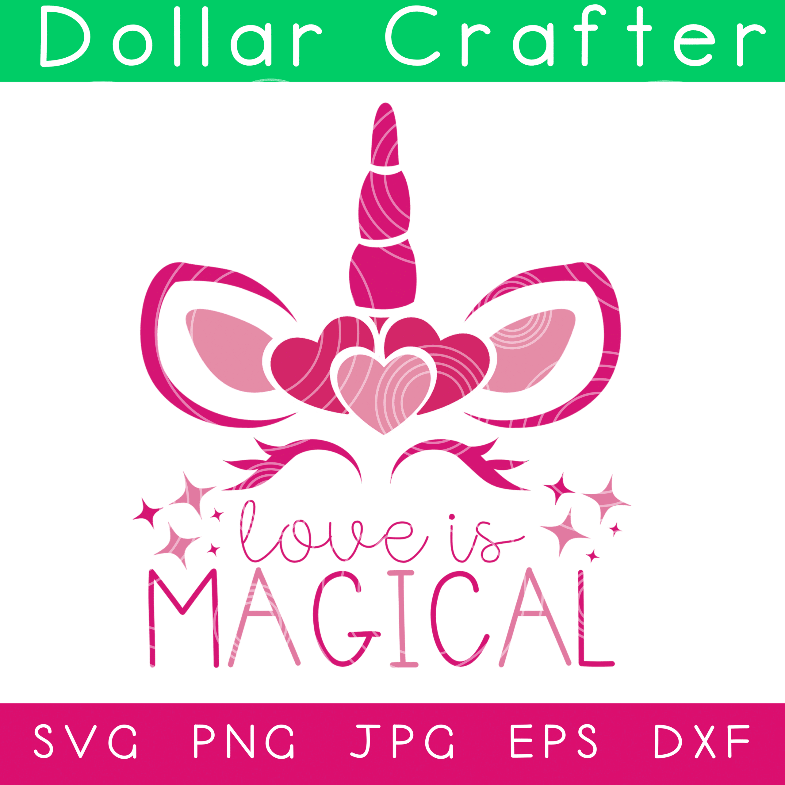 Love is Magical Unicorn SVG Cut File Set for Cricut or Silhouette