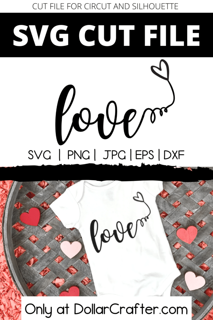 Love Swirly Heart SVG Cut File Set for Cricut or Silhouette ⋆ Dollar ...