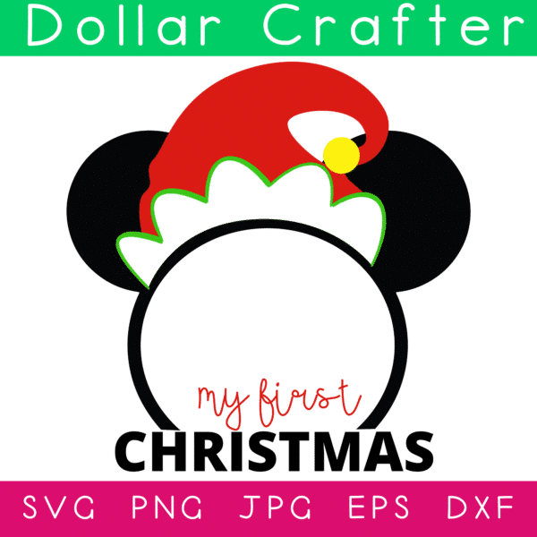 Mickey and Minnie My First Christmas SVG Cut File Set for Cricut or Silhouette