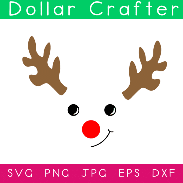 Reindeer Face SVG Cut File Set for Cricut or Silhouette
