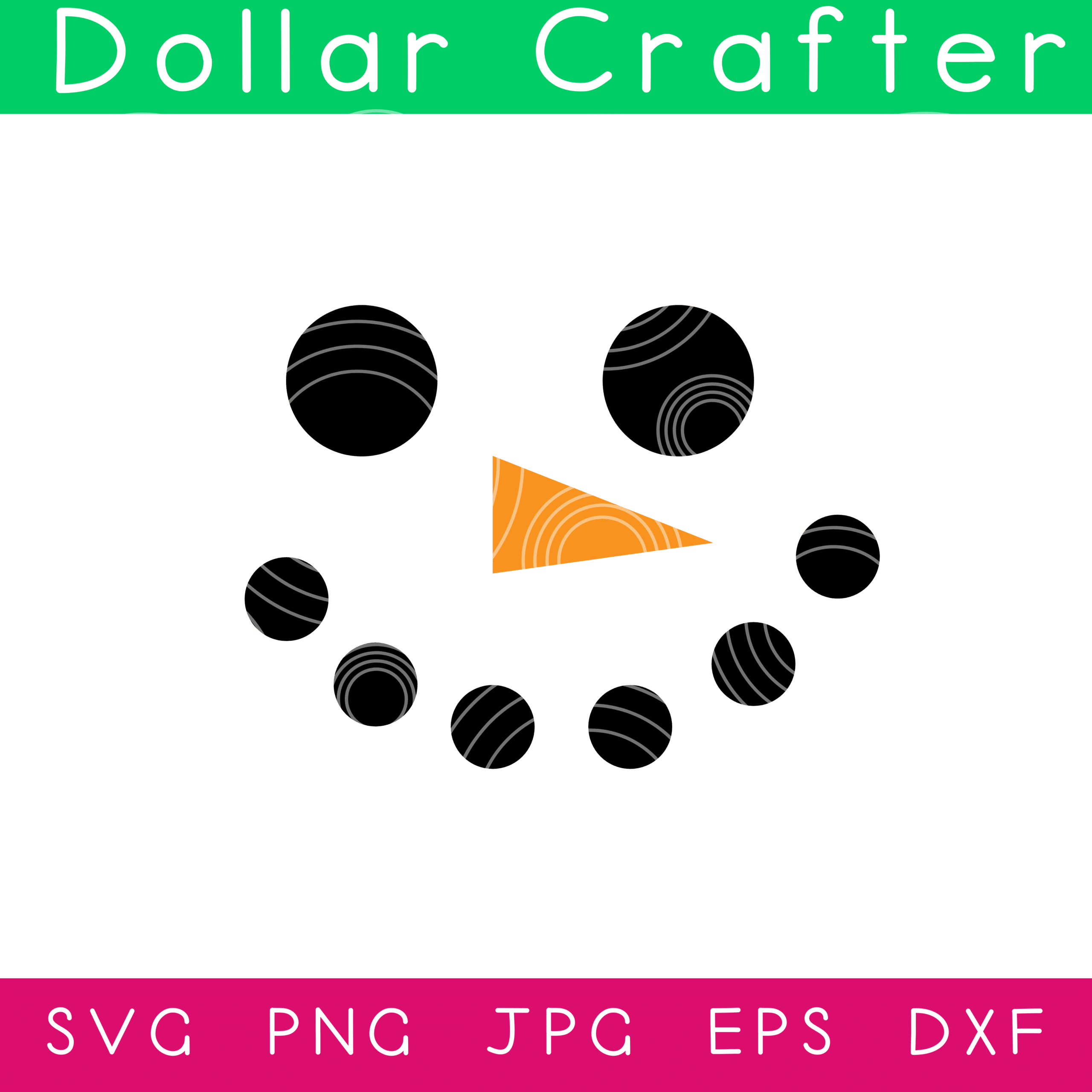 Snowman Face SVG Cut File Set for Cricut or Silhouette