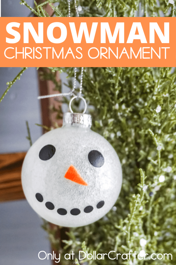 DIY Clear Glass Ball Snowman Ornament Craft for Christmas