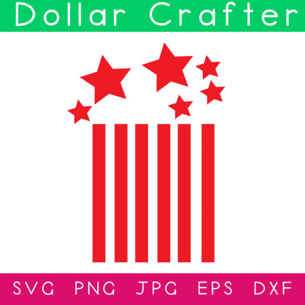 Stars and Stripes Firecracker SVG Cut File Set for Cricut or Silhouette