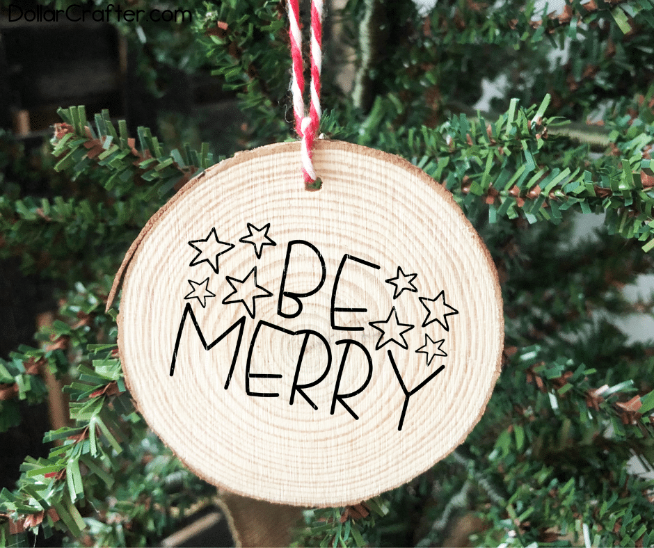 DIY Rustic Wood Slice Christmas Ornaments