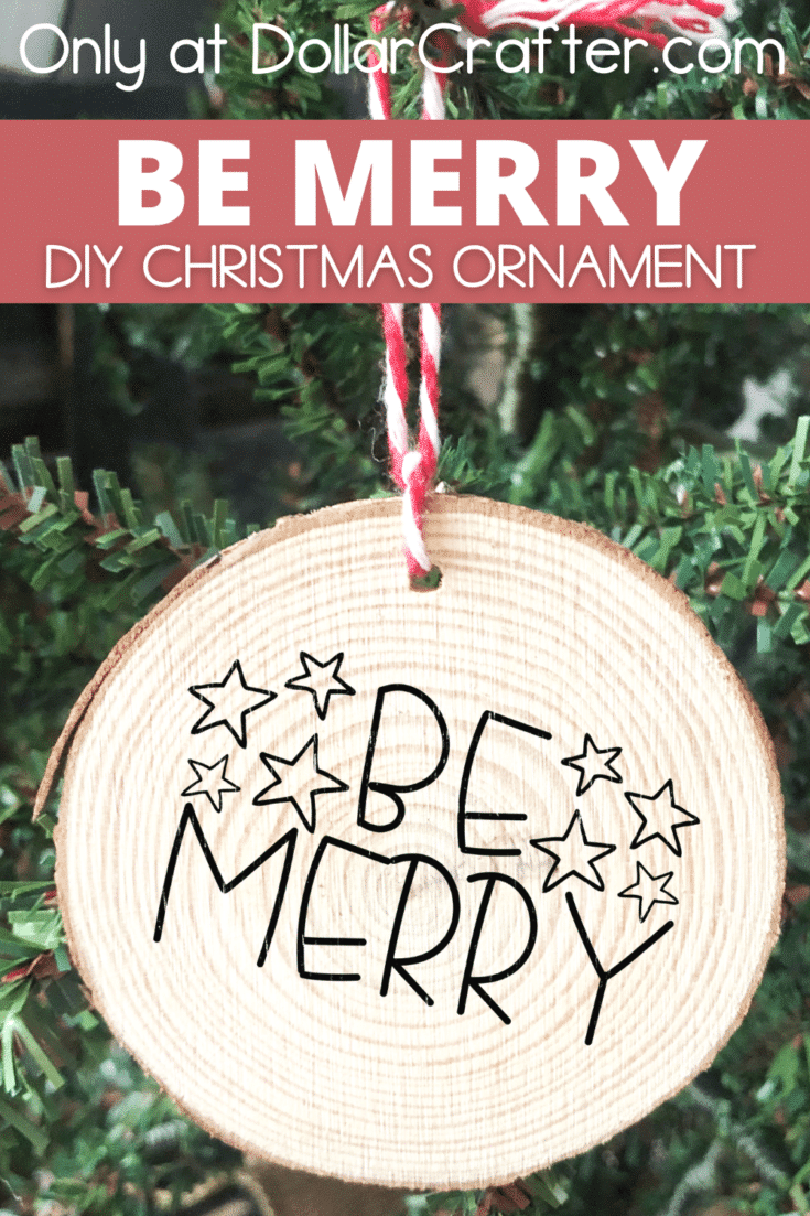 Be Merry Wooden Christmas Ornament