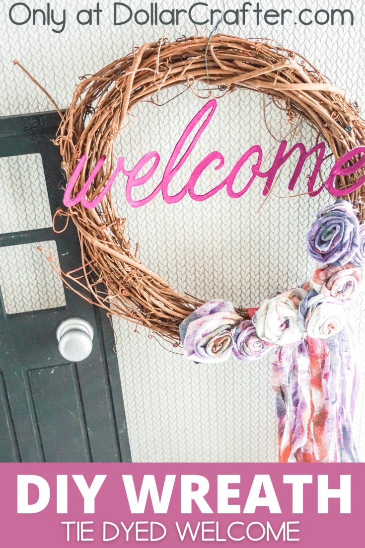 Tie Dyed Welcome Grapevine Wreath