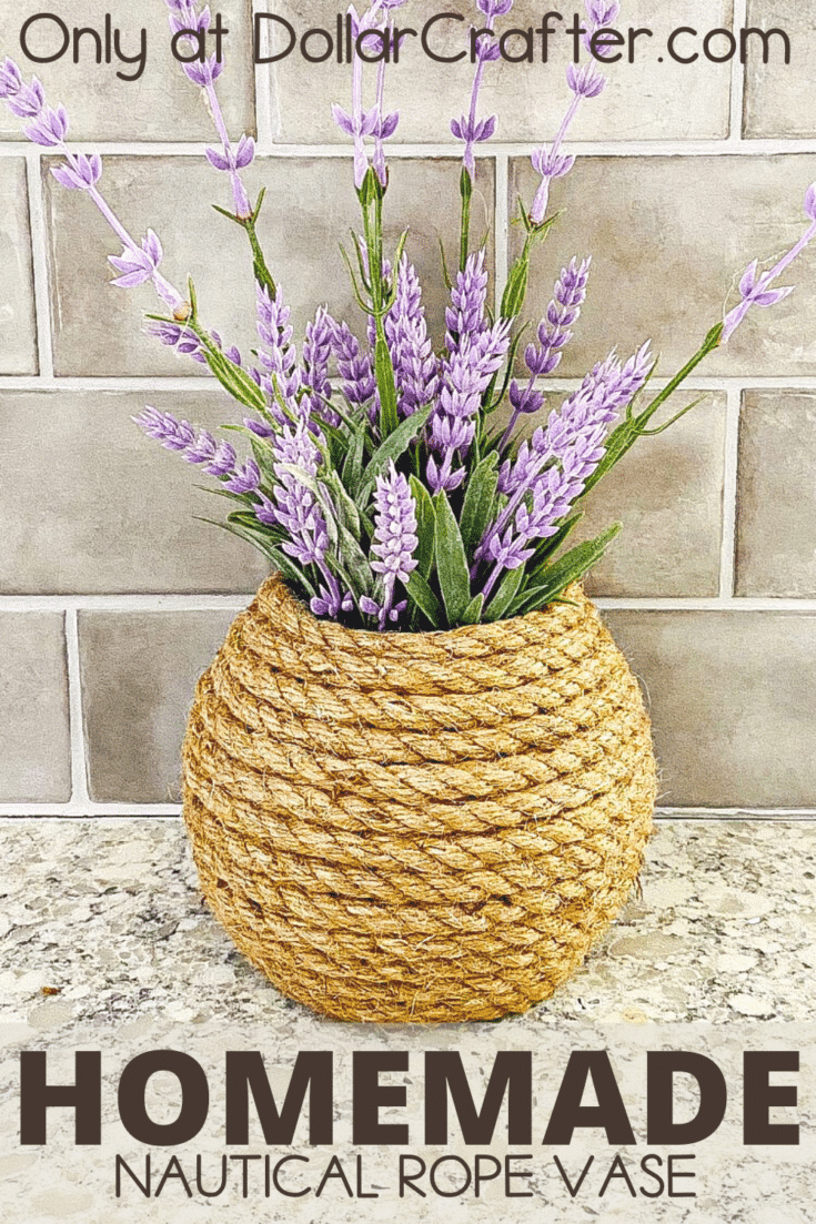 Homemade Nautical Rope Vase ⋆ Dollar Crafter