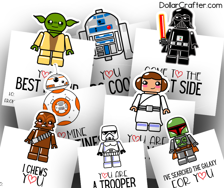 Printable Star Wars Lego Valentines Day Cards ⋆ Dollar Crafter