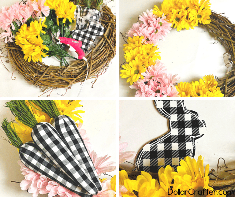 Homemade Buffalo Check Easter Wreath ⋆ Dollar Crafter
