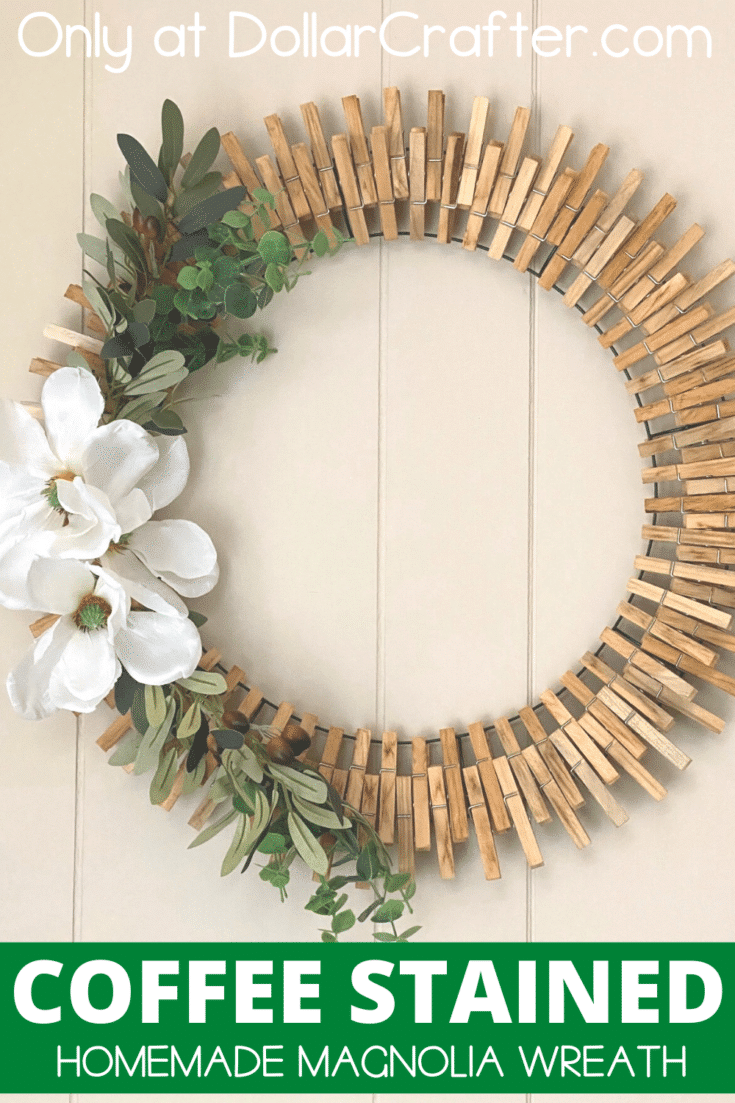 Coffee Stained Clothespin Wreath