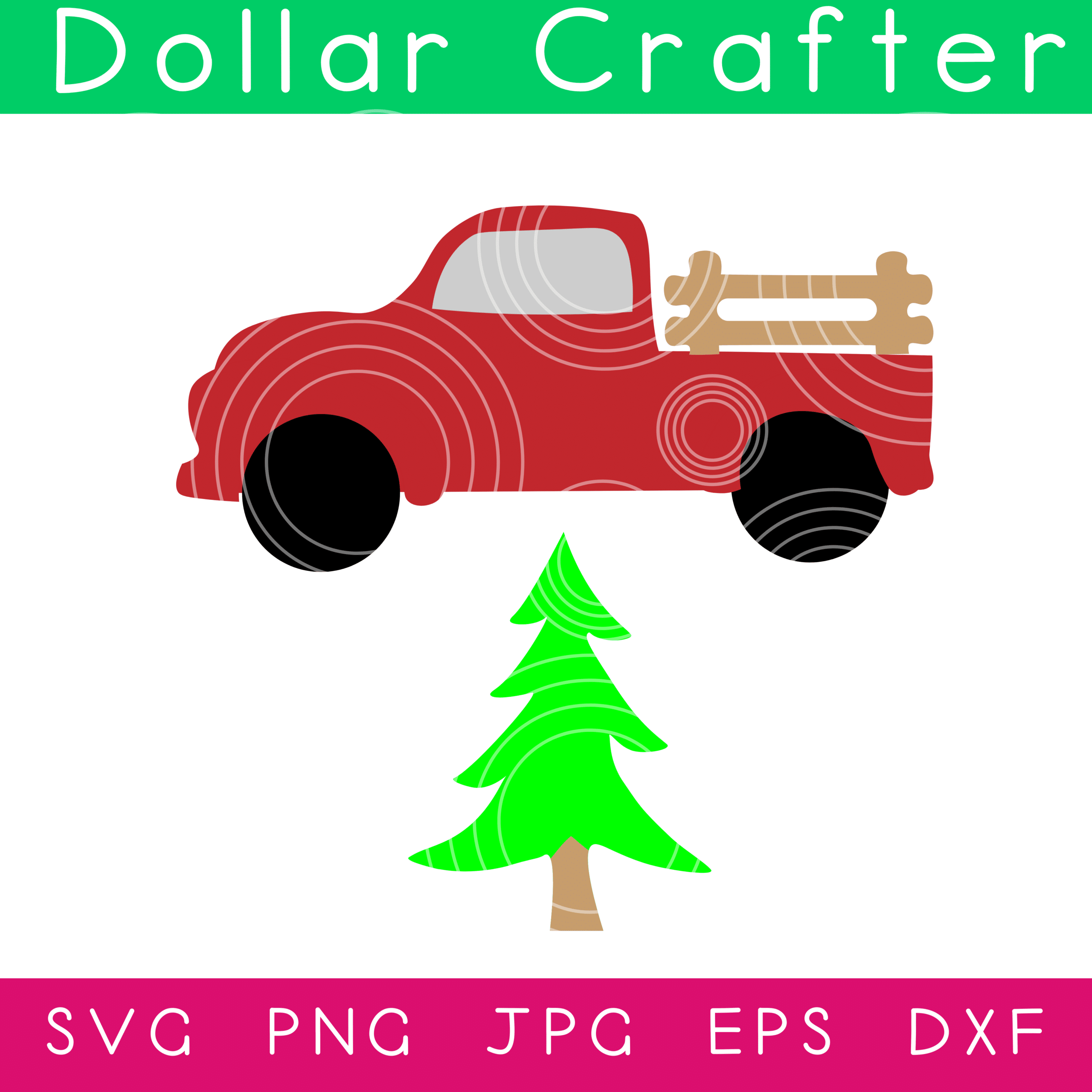 Christmas Truck SVG Cut File Set for Cricut or Silhouette