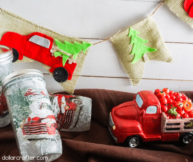 DIY Christmas Truck Garland Banner ⋆ Dollar Crafter