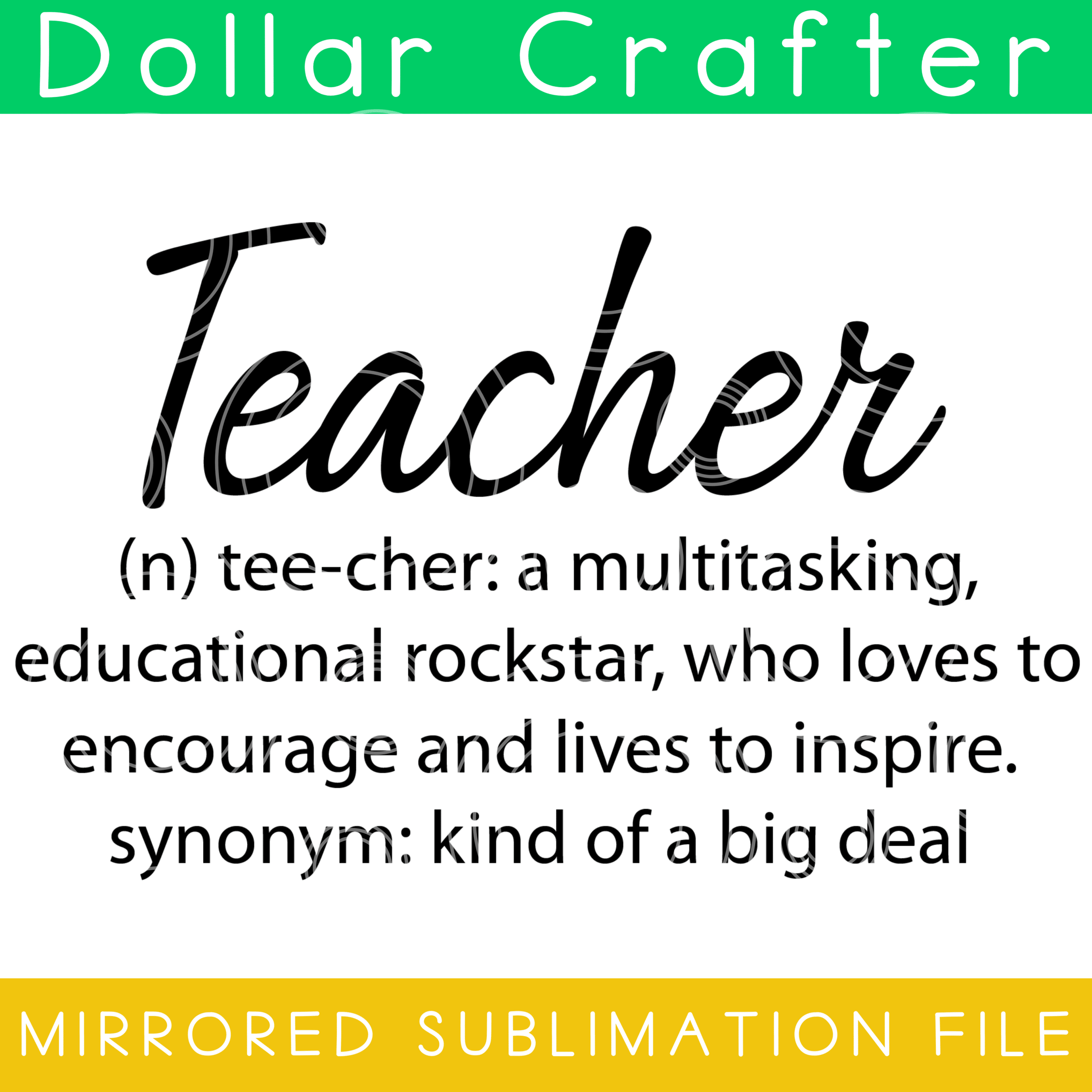 Teacher Definition Sublimation File