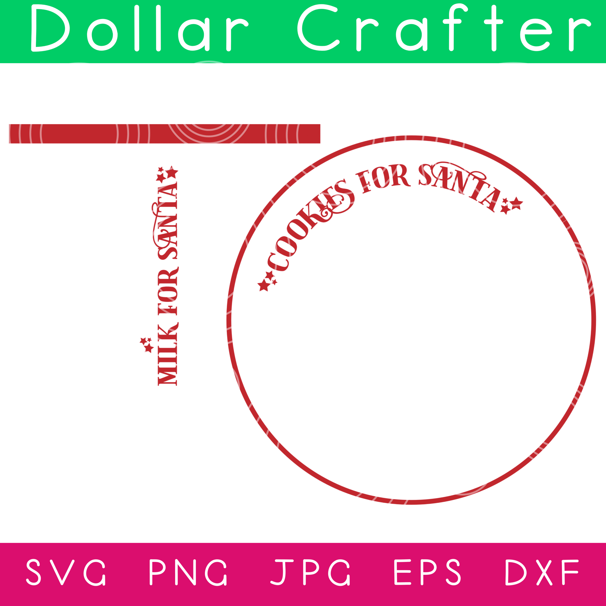 Milk and Cookies Santa SVG Cut File Set for Cricut or Silhouette