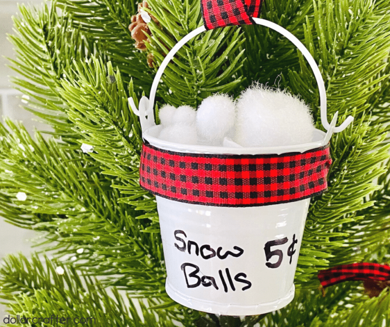 DIY Bucket of Snowballs Ornament ⋆ Dollar Crafter