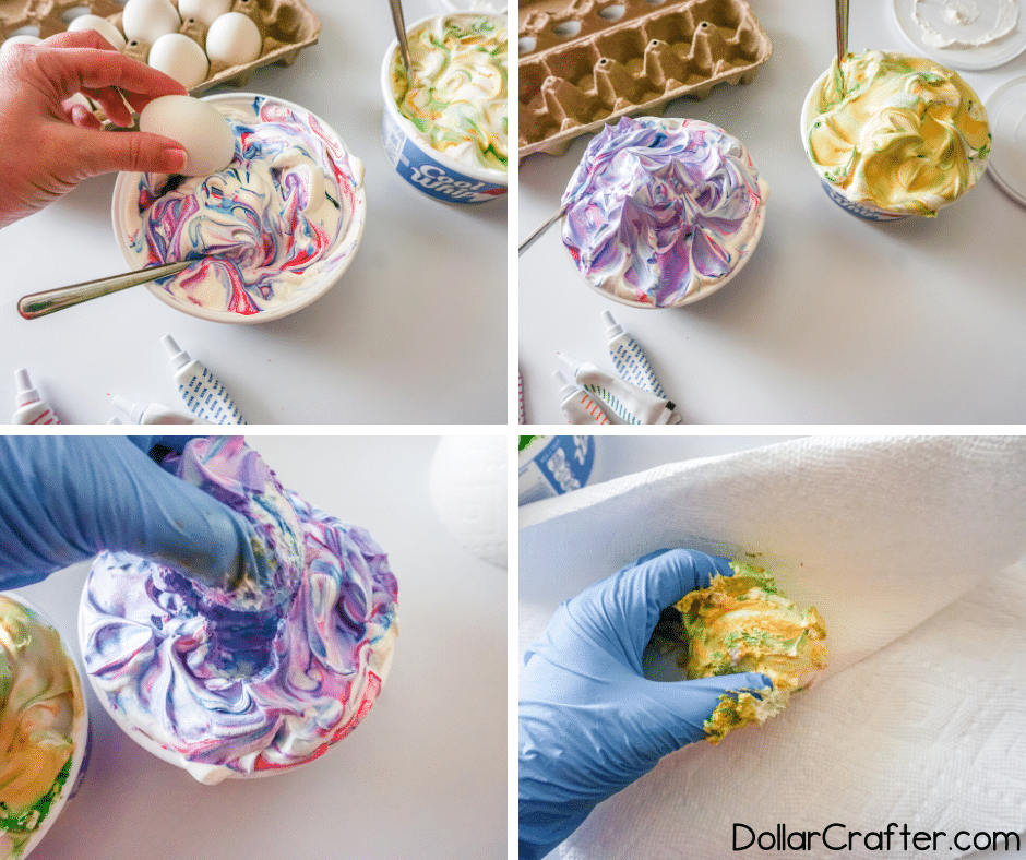 Dyeing Eggs with Whipped Cream for Easter ⋆ Dollar Crafter