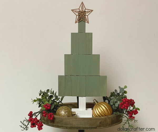 DIY Jenga Block Christmas Tree ⋆ Dollar Crafter