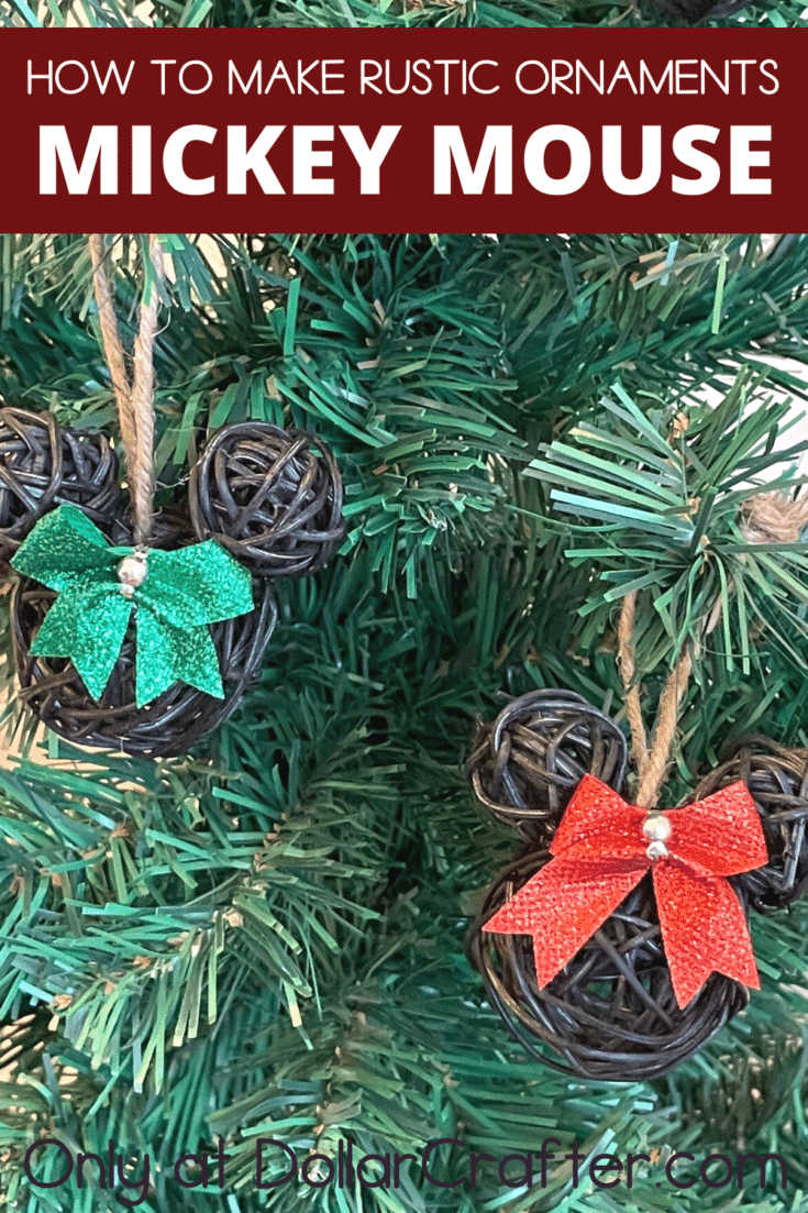 Rustic Mickey Mouse Ornaments