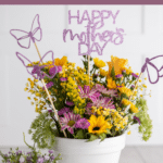 diy mother's day floral arrangement with svg designs