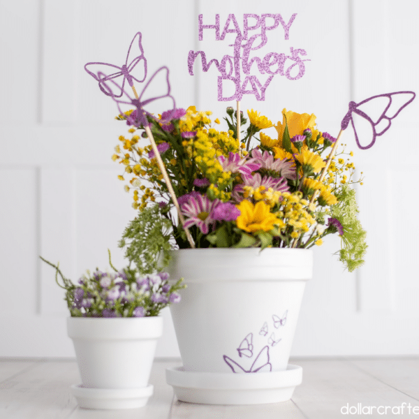 diy mother's day floral arrangement with svg files
