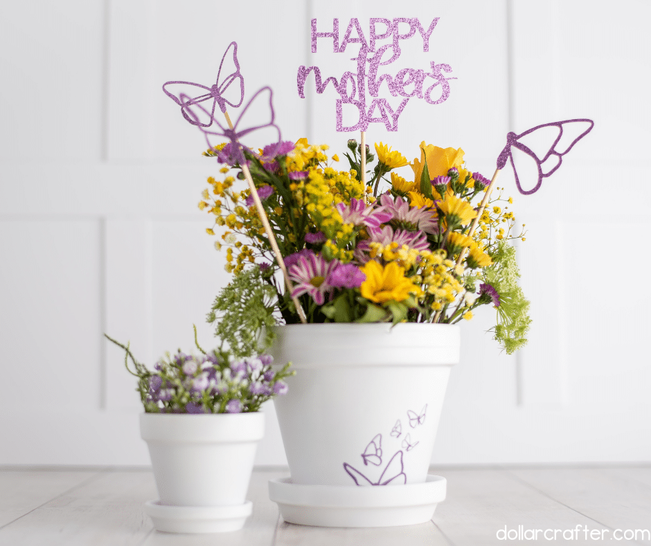 diy mother's day floral arrangement with svg files